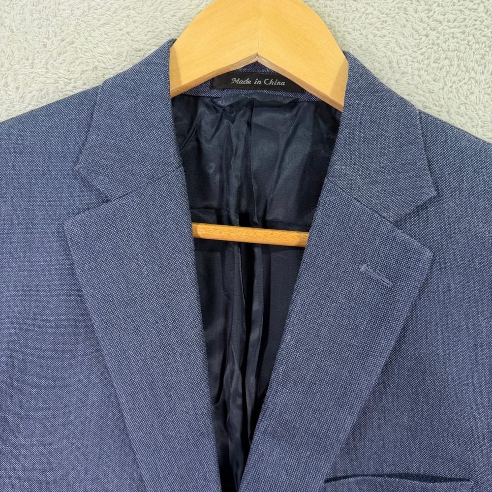 Ralph Lauren Mens 40S Slim Fit Short Blue Silk Wool 2-Button Blazer Sport Coat - Picture 2 of 12